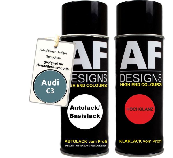 Spraydose für AUDI C3 BRIGHT BLUE MET Basislack Klarlack Sprühdose 400ml