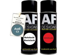 Spraydose für AUDI C3 BRIGHT BLUE MET Basislack Klarlack Sprühdose 400ml