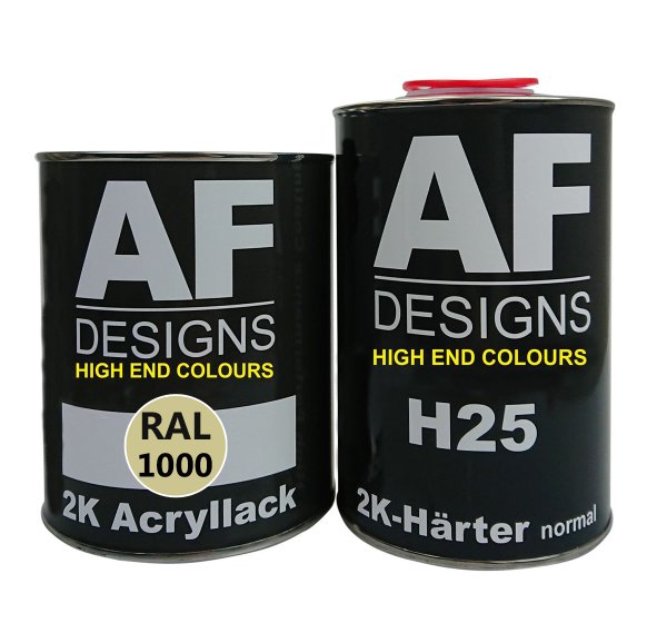 2K Acryl Lack Autolack 1,5kg Set RAL 1000 GRUENBEIGE glänzend incl. Härter