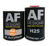 2K Acryl Lack Autolack 1,5kg Set RAL 2011 TIEFORANGE...