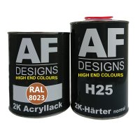2K Acryl Lack Autolack 1,5kg Set RAL 8023 ORANGEBRAUN...