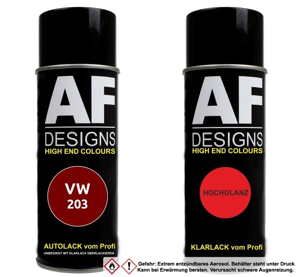 Spraydose für VW / Volkswagen Vermelho Marte 203 Basislack Klarlack Sprühdose 400ml