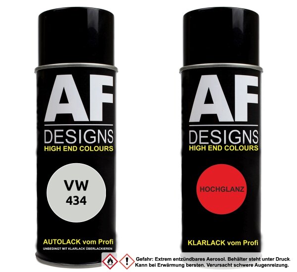 Spraydose für VW / Volkswagen Firngrau 434 Basislack Klarlack Sprühdose 400ml