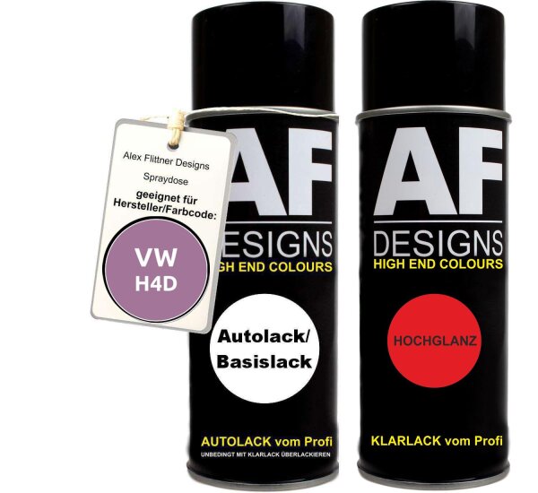 Spraydose für VW / Volkswagen Rotlilla H4D Basislack Klarlack Sprühdose 400ml