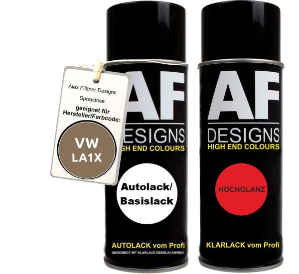 Spraydose für VW / Volkswagen Titanium Beige Metallic LA1X Basislack Klarlack Sprühdose 400ml