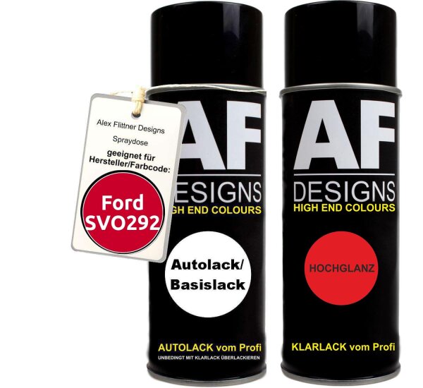 Spraydose für Ford SVO292 Carmine Red Basislack Klarlack Sprühdose 400ml