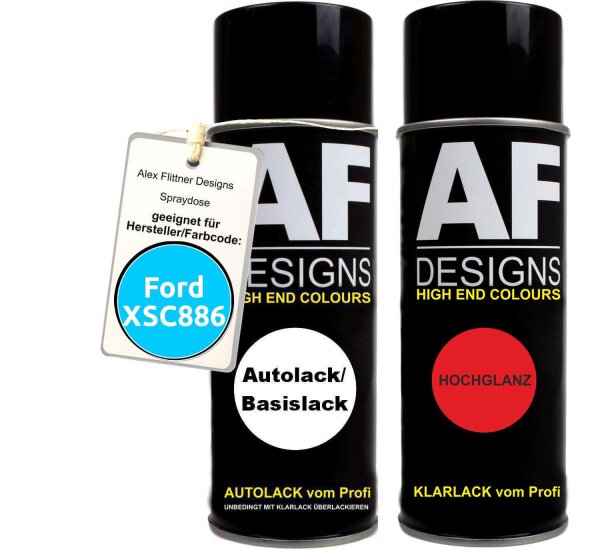 Spraydose für Ford XSC886 Olympic Blue Basislack Klarlack Sprühdose 400ml