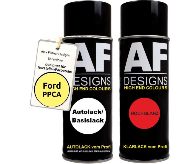 Spraydose für Ford PPCA Sundance Yellow Basislack Klarlack Sprühdose 400ml