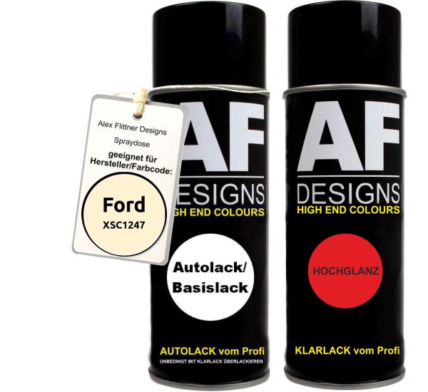 Spraydose für Ford XSC1247 Ivory Basislack Klarlack Sprühdose 400ml