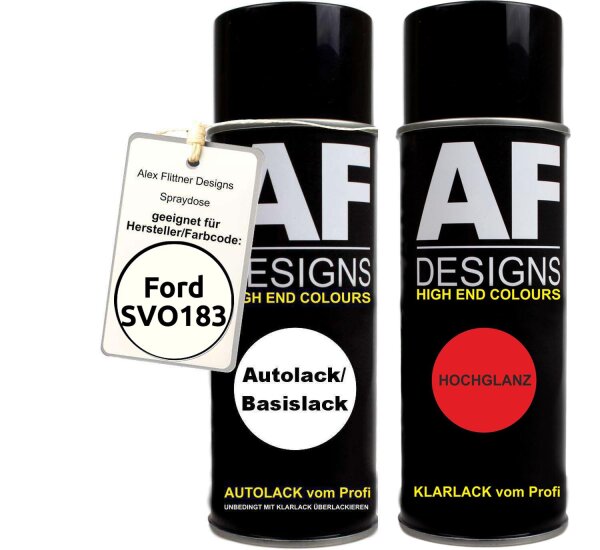 Spraydose für Ford SVO183 Cream White Basislack Klarlack Sprühdose 400ml