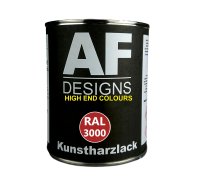 1 Liter Kunstharz Lack Buntlack Kunstharzlack RAL3000 FEUERROT glänzend