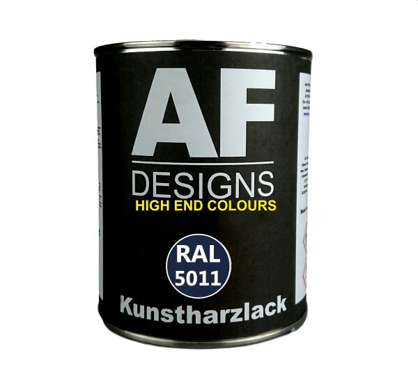 1 Liter Kunstharz Lack Buntlack Kunstharzlack RAL5011 STAHLBLAU seidenmatt