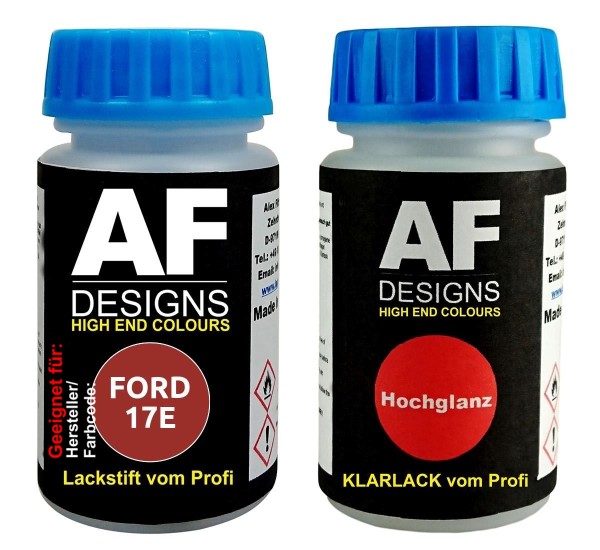 Lackstift für FORD 17E Bright Amber Metallic + Klarlack je50ml Autolack Set