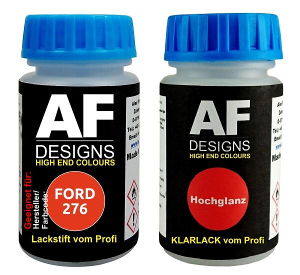 Lackstift für FORD 276 Sunburst Red + Klarlack je 50ml Autolack Basislack Set