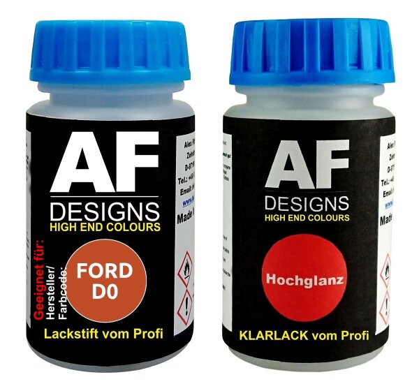 Lackstift für FORD D0 Terra Cotta + Klarlack je 50ml Autolack Basislack Set