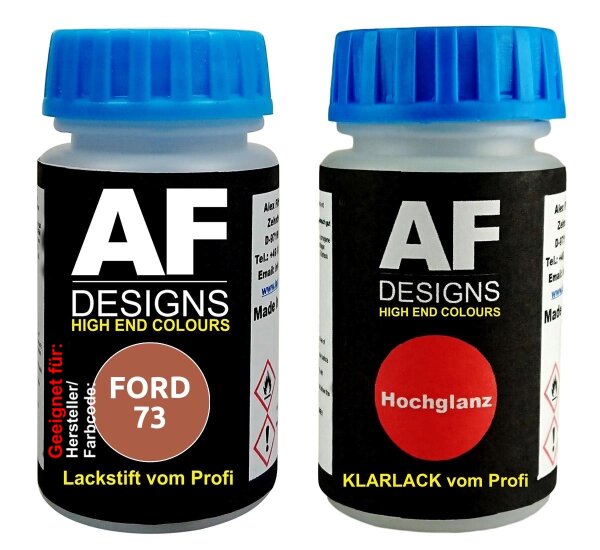 Lackstift für FORD 73 Celtic Brown Metallic + Klarlack je50ml Autolack Basislack Set