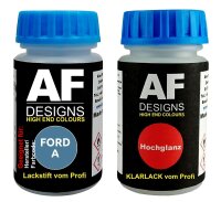 Lackstift für FORD A Metropolis Blue Metallic + Klarlack je50ml Autolack Set