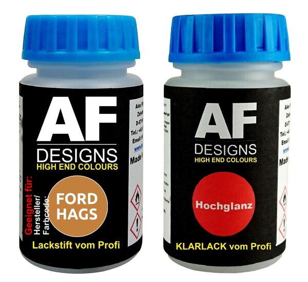 Lackstift für FORD HAGS Yellow + Klarlack je 50ml Autolack Basislack Set