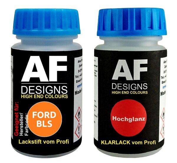 Lackstift für FORD BLS Phoenix Orange + Klarlack je 50ml Autolack Basislack Set