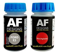 Lackstift für FORD E3 Oyster Silver Metallic + Klarlack je50ml Autolack Set