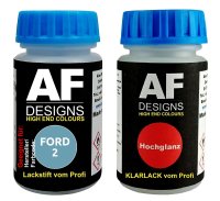 Lackstift für FORD 02 Aqua Foam Metallic + Klarlack...