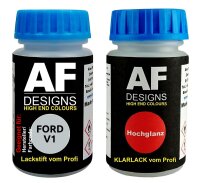 Lackstift für FORD V1 Strato Silver Metallic + Klarlack je50ml Autolack Set