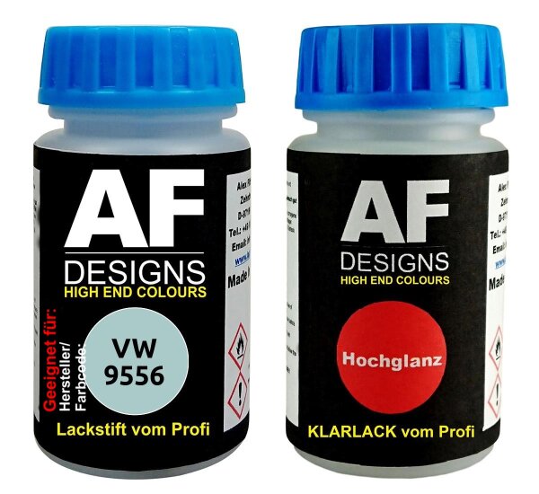 Lackstift für VW / Volkswagen 9556 Aquarius Blue + Klarlack je 50ml Autolack Set