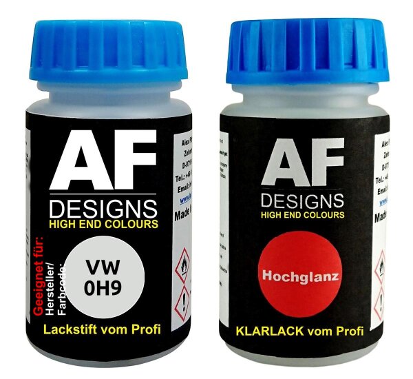 Lackstift für VW / Volkswagen 0H9 L0H9 Inuitweiss Pearl + Klarlack 50ml Autolack Set