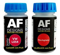 Lackstift für VW / Volkswagen L054 Mittelrot + Klarlack je 50ml Autolack Set