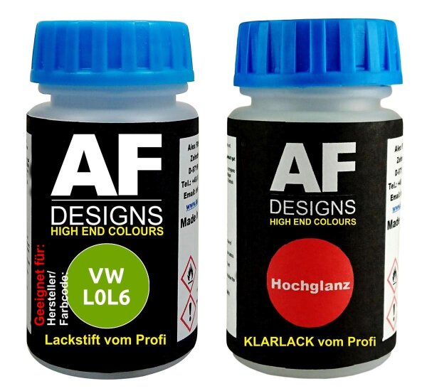 Lackstift für VW / Volkswagen L0L6 Verde Mantis Pearl + Klarlack 50ml Autolack Set