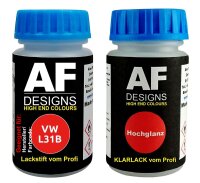 Lackstift für VW / Volkswagen L31B Marsrot + Klarlack je 50ml Autolack Basislack Set