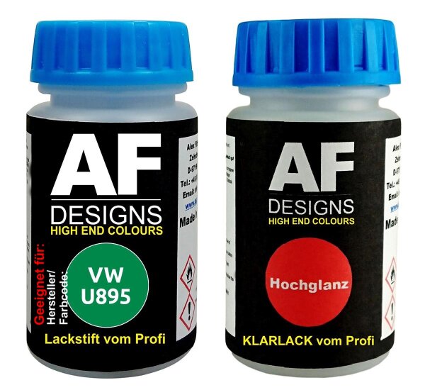 Lackstift für VW / Volkswagen U895 LU895 Verde Mistico + Klarlack 50ml Autolack Set