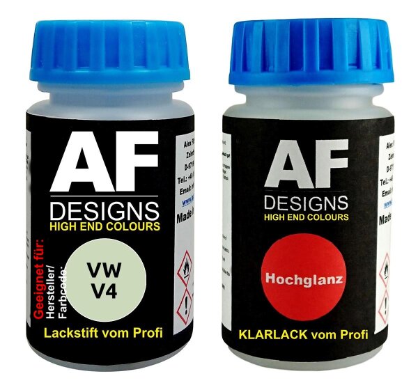 Lackstift für VW / Volkswagen V4 Lintgrün + Klarlack je 50ml Autolack Basislack Set