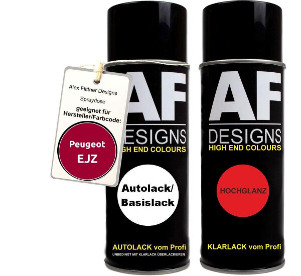 Spraydose für Peugeot EJZ Rouge Andalou Basislack Klarlack Sprühdose 400ml