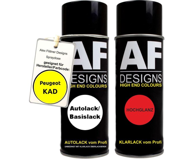 Spraydose für Peugeot KAD Jaune Basislack Klarlack Sprühdose 400ml