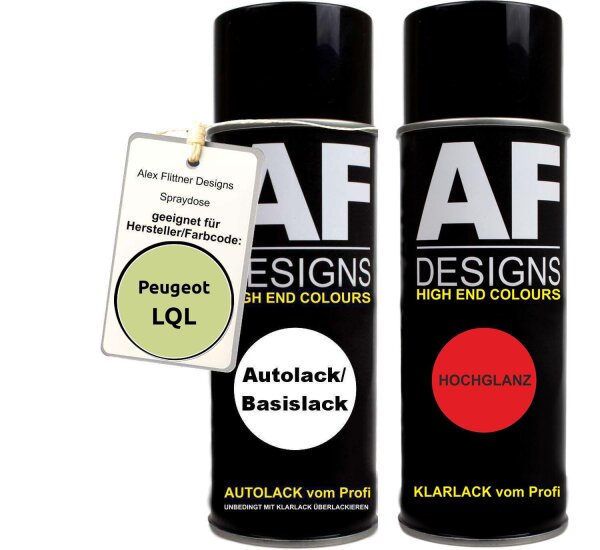Spraydose für Peugeot LQL Vert Cedre Basislack Klarlack Sprühdose 400ml