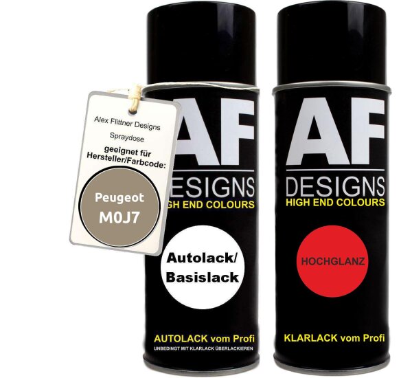 Spraydose für Peugeot M0J7 Beige Barkhane Nacre Metallic Basislack Klarlack Sprühdose 400ml