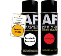 Spraydose für Peugeot P3BD Jaune Basislack Klarlack...