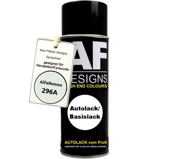 Für Alfa Romeo 296A Bianco Ghiaccio Spraydose Basislack Sprühdose 400ml