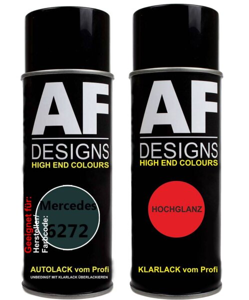 Spraydose für Mercedes / Daimler Benz 6272 Amazonithgrün Metallic Basislack Klarlack Sprühdose 400ml
