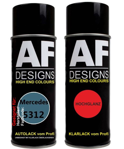 Spraydose für Mercedes / Daimler Benz 5312 Labradorblau Basislack Klarlack Sprühdose 400ml