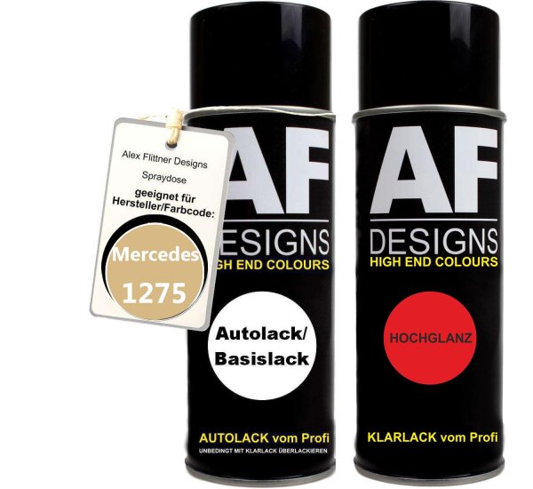 Spraydose für Mercedes / Daimler Benz 1275 Quittengelb Basislack Klarlack Sprühdose 400ml