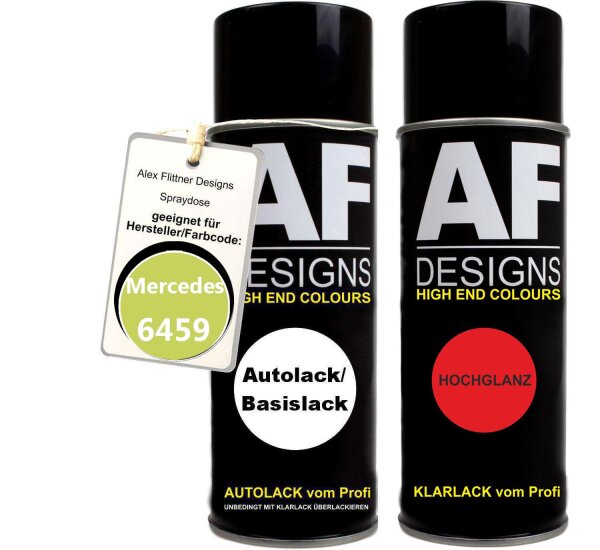 Spraydose für Mercedes / Daimler Benz 6459 Jadegrün Basislack Klarlack Sprühdose 400ml