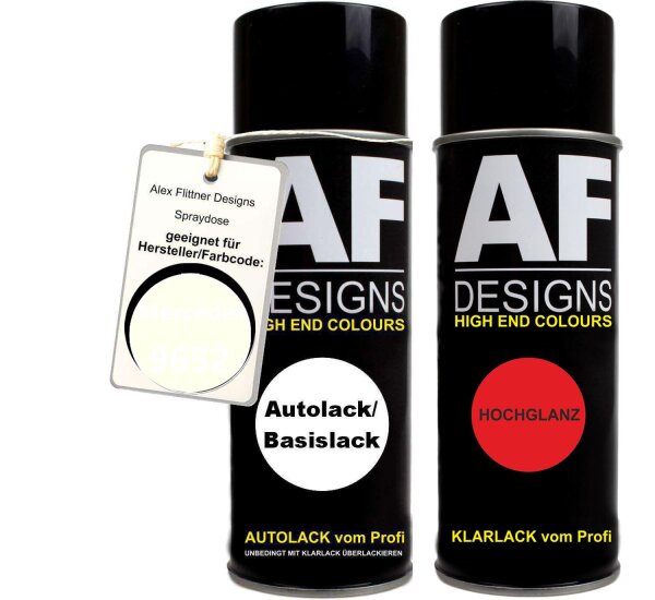 Spraydose für Mercedes / Daimler Benz 9652 Rahmweiss Basislack Klarlack Sprühdose 400ml