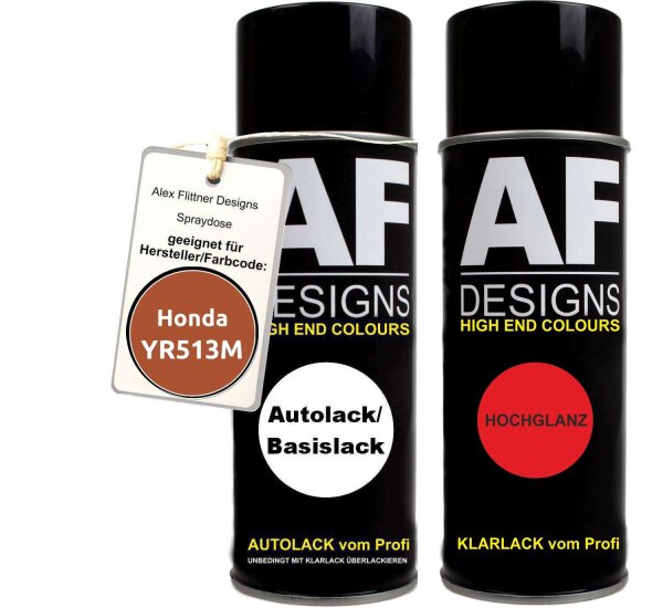 Spraydose für Honda YR513M Passion Orange Metallic Basislack Klarlack Sprühdose 400ml