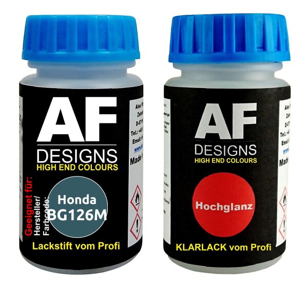Lackstift für Honda BG126M Fire Green Metallic + Klarlack je 50ml Autolack Basislack Set