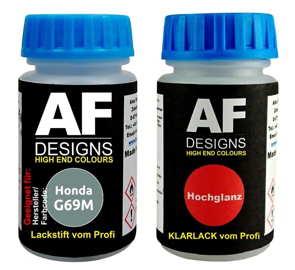 Lackstift für Honda G69M Munster Green Metallic + Klarlack je 50ml Autolack Basislack Set