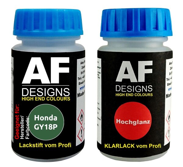 Lackstift für Honda GY18P New Yellow Green Perl + Klarlack je 50ml Autolack Basislack Set