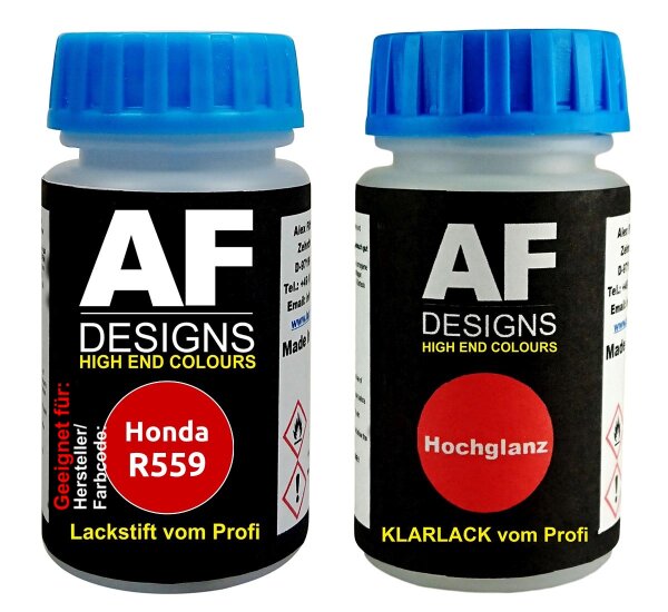 Lackstift für Honda R559 Racing Rosso + Klarlack je 50ml Autolack Basislack Set