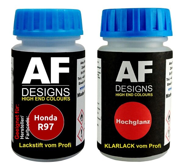 Lackstift für Honda R97 Roma Red + Klarlack je 50ml Autolack Basislack Set